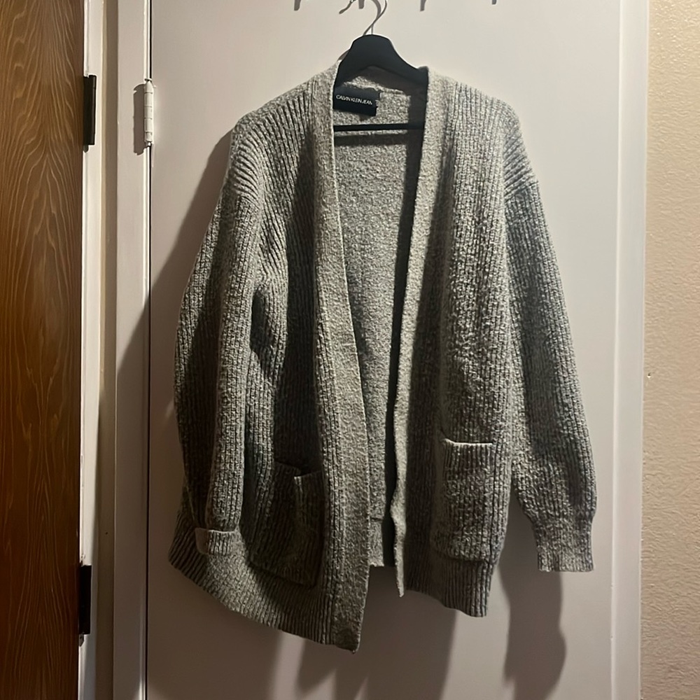 Calvin Klein Jeans grey knit cardigan
